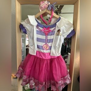 Doc McStuffins Dress Doctor costume toddler kids size 3t DISNEY with accessories